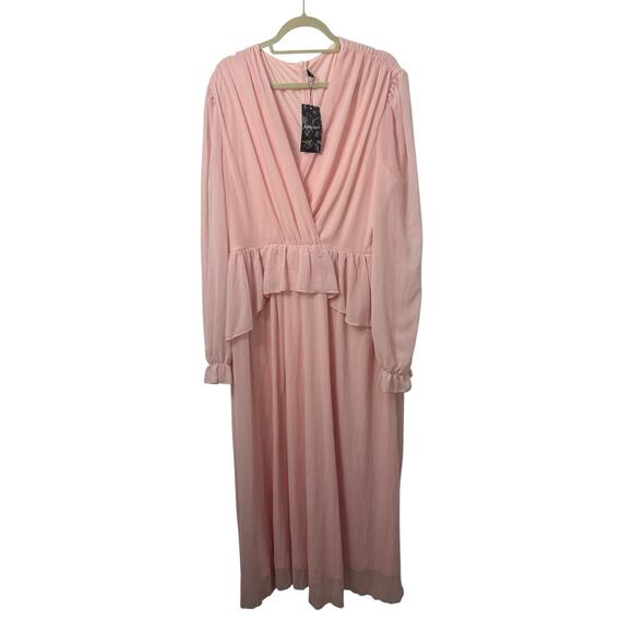 Giffniseti Dresses & Skirts - Giffniseti Plus Size 4X Chiffon Rifle Wrap Flowy Bridsmaid Maxi Dress